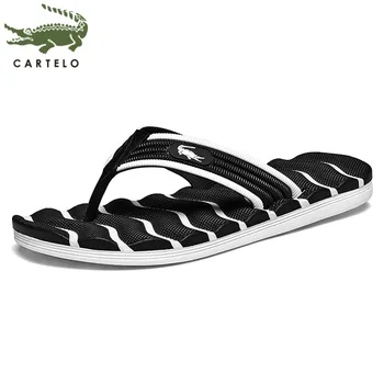 CARTELO sandály muži krytý a venkovní flip-flopy non-slip žabky ležérní plážové boty sandály muži