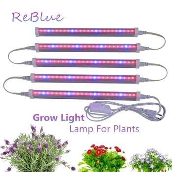 ReBlue Růst Rostlin Světlo Phyto Lampy, Led Světla Rostou celé Spektrum Rostou Lampa Pro Květ Fitolampy 12W 24W zářivka pro akvarijní rostliny