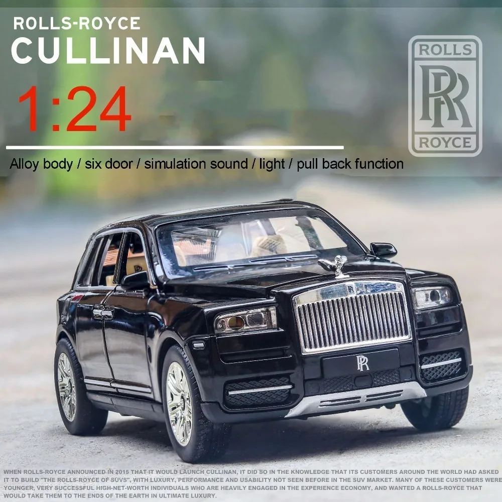 1:24 Rolls Royce Cullinan Slitiny Model Auta Velké Velikosti Simulace SUV Kovový Model Auta S Světlo, Zvuk Vytáhnout Zpět 6 Otevřely Dveře 1