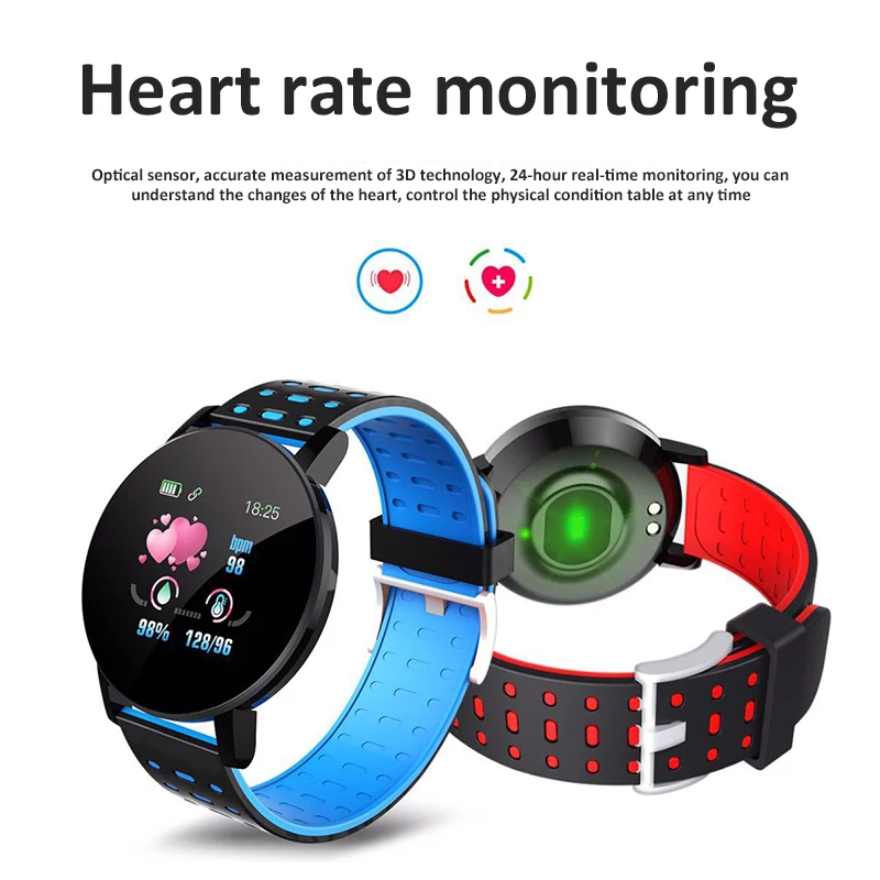 1.3 palcový Chytrý Hodinky Vodotěsné Bluetooth Krevní Tlak Fitness Tracker pro Sledování Tepové Frekvence Sportovní Smartwatch Pro iOS, Android 1