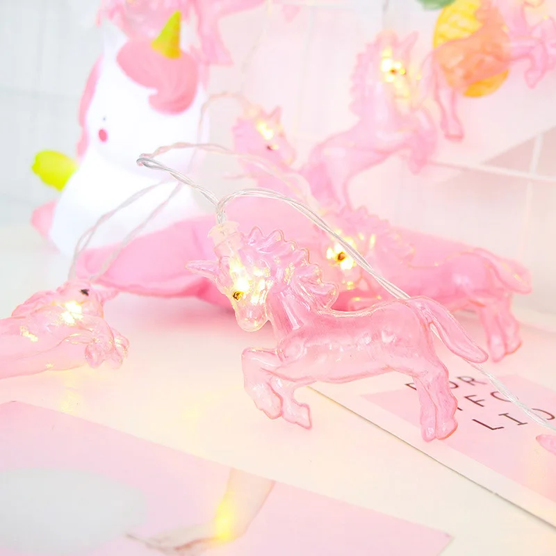 1,5 m růžový jednorožec LED string světlo unicorn narozeniny, party dekorace baby sprcha svatební unicorn LED zásoby strany 1