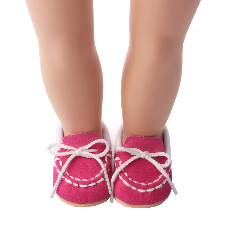 1 pár Nových Horké Boty pro Panenky Ploché boty pro 18 Palcový Naše Generace Panenku Příslušenství American Doll Girl Boty 2