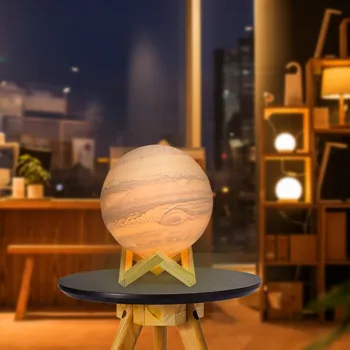 3D Noční Tisku Jupiter Svítilny USB Dobíjecí Dotykový Led Noční Světlo Domova Kreativní Dárek pro Děti Kamarád
