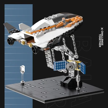 Tvůrce Tensegrity Sochy Anti Gravity Rovnováhu Stavební Bloky, Satelit, Space Shuttle S Astronaut Obrázek Cihly Hračky, Dárek