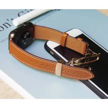 Motýl spony popruh Pro Apple hodinky kapela Kůže 44 mm 42 mm 40 mm 38 mm iWatch série 6 SE 5 4 3 náramek watchband pásem