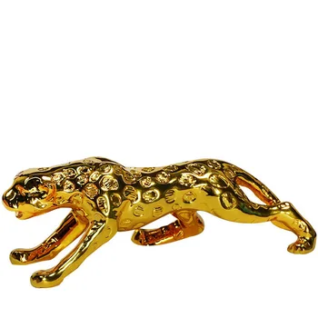 Čínské Štěstí Leopard Sochařství Auto Dekorace Figurka Křišťálová Stolní Držák Dočasný Domov Dekorace Dárek K Narozeninám