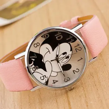 Reloj mujer 2019 New Mickey karikatura ženy, hodinky Módní Kožené studenty, děti, Sportovní digitální Quartz hodinky Zegarek damski