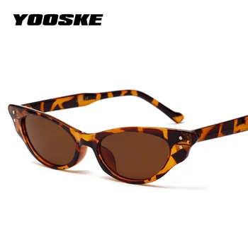 YOOSKE Vintage Malé sluneční Brýle, Ženy, Cat Eye Luxusní Značky Značkové Sluneční Brýle Retro Žlutá Červená dámské Brýle Černé Brýle