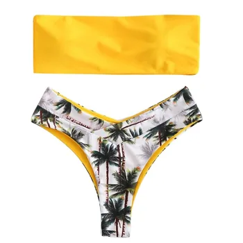 Sexy Ženy Podprsenky A Krátké Soupravy 2019 Kokosový Tisk Čalouněný Plavky nízká Pasu Plavky Plavky Plavky Plavky Beachwear11