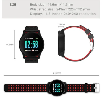 Chytré Hodinky Barevný displej Krevní Tlak, Srdeční Frekvence Monitoru Fitness Náramek Tracker Krokoměr Smartwatch Pro Android, IOS