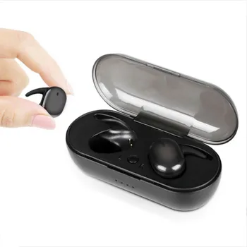 1pár TWS Bezdrátová Bluetooth Sportovní Sluchátka Stereo Zvuk sluchadlo Přenosné Sluchátko S Mikrofonem A Nabíjecí Box