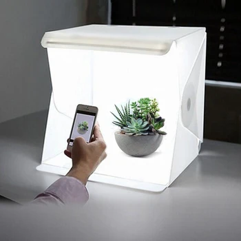 Mini Magnet Skládací Lightbox Fotografické Studio Softbox LED Měkké Světlo Box pro iPhone Samsang DSLR Fotoaparátu, Fotografické Pozadí