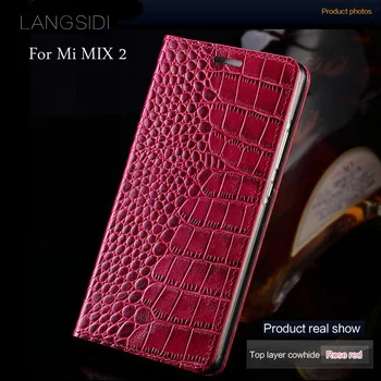 Luxusní značky telefon pouzdro pravé kůže krokodýla Ploché textury telefon pouzdro Pro Xiaomi Mi MIX 2 ručně vyráběné pouzdro na telefon