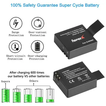 3ks SJ4000 PG1050 Baterie Bateria + LED 3Slots USB Nabíječka pro SJCAM SJ4000 SJ5000 EKEN M10 4K H3 H8 H9 GIT-LB101 GIT PG900