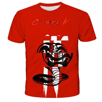 3d Cobra Kai Tričko Velké Kluky od 6 Do 19 Let Thajské Jedovatý Had Dospívající O Krk Polyester Oversize Topy Trička 3d Tisk Legrační T-shirt