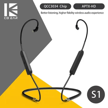 AK KBEAR S1 Bluetooth 5.0 Sportovní Bluetooth Upgrade Kabel Bezdrátový Headset Mate pro KBEAR KS2 KB04 KB06 TRI I3