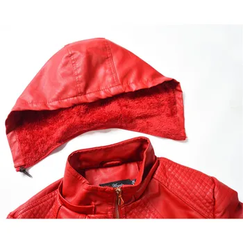 Faux kožený kabát ženy tmavý modrý černá červená s kapucí kožené bundy 2020 jaro podzim nové módní slim elegantní moto oblečení CX1105
