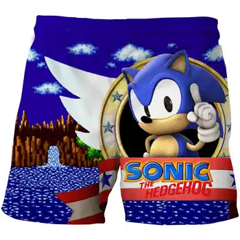 Letní Pláž plavat 3D Sonic the Hedgehog Mario Chlapci Šortky Pro Dítě chlapci kalhoty Anime dětské oblečení 4-14year pantalones Volné