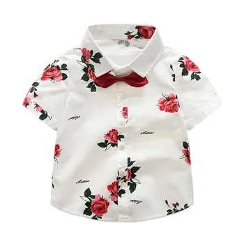 1-7 roků 2ks Děti, Dítě, Chlapec, Květinové Košile Topy+Kalhoty, Oblečení, Oblečení Gentleman Oblek Set