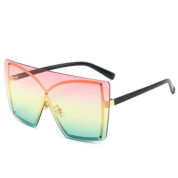 Italské Luxusní Gradient sluneční Brýle, Ženy 2019 Módní Značky Jeden Kus Brýle bez Obrouček Rám Nadrozměrných Ženské Odstíny UV400
