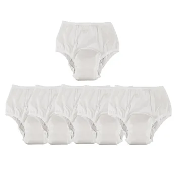 6ks Bílé Bavlněné Starší Prodyšné Inkontinenční spodní Prádlo Pacienta Podpory XXL
