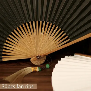 Klasické Skládací Xuan Papír Fan Čínský Styl, Muži, Papír, Ventilátor Vintage Gentleman Ruční Ventilátor Bamboo Skládací Ventilátor Abanicos Para Boda