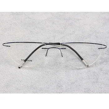 Vrtaných Brýle Rám Ženy Titanium Ultralight Brýle, Předpis Bez Rámu Cat Eye Brýle Krátkozrakost Optické Rám