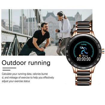 LIGE Muže Luxusní Chytré Hodinky Keramické Řemínek Sport Fitness Tracker Vodotěsné Srdeční Frekvence Monitoru Vodotěsné Smartwatch pro Android