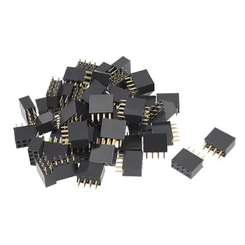Uxcell 50ks 2.54 mm Pitch 2x4-Pin dvouřadá Rovný Konektor Samice Pinový Header Proužek, PCB Deska Socket