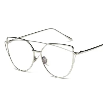 LNFCXI Klasické Dámské Kovový Rám Brýle Populární Fialové Barvy Značky Návrhář Cat Eye Blue Rays Ochranu Brýle