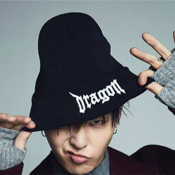 BIGBANG GD gdragon PEACEMINUSONE pletená čepice výšivky styl módní hip hop Unisex klobouk pro Dospělé Módní Čepice Gorros Klobouk