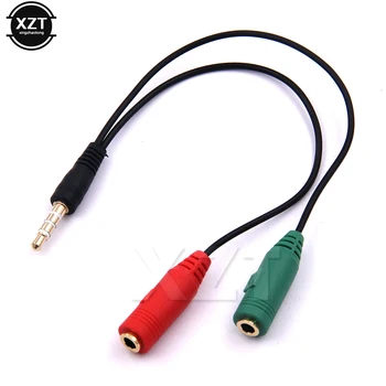 10pcs/Lot 3,5 mm Audio Stero Splitter Samec na Sluchátka Headset s Mikrofonem kabel Adaptéru pro PC, Pad, Všechny Chytrý Telefon