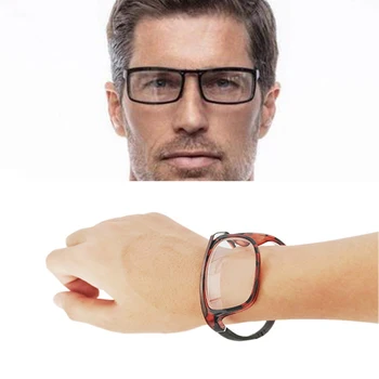 Muži Ženy Magnetické Skládací Brýle na Čtení Muži Ženy Přenosné Presbyopie Zvětšovací Full Frame Zápěstí-nasedl na Černé Hnědé 1.5 2.5