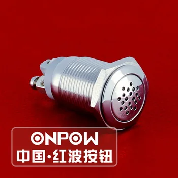 ONPOW 16mm 12V/24V Kontinuální buzz Kovový zvonek Mini Elektronické Bzučáky Alarmu (GQ16B-M) CE,ROHS