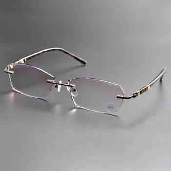 Titan bez Obrouček Brýlí Muži Super Flexibilní Chrám Diamond Trim Předpis Optické Brýle Rám Brýlí DD1569