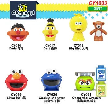 SKLADEM Jeden Set/6ks Prodej Mini Stavební Bloky Sesames Kreslené obrázky Vánoční Dárek Roztomilé Malé Hračky Pro Děti CY1003