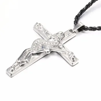 Johnny Hallyday kytaru kříž přívěsek náhrdelník ženy muži náhrdelník šperky z nerezové oceli půvaby řetěz náhrdelník Křesťanský Kříž