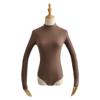 BRADELY MICHELLE Jaro Podzim Příležitostné Plný rukáv půl vysoký límec pletené obleky ženy streetwear kombinézy pro ženy tops