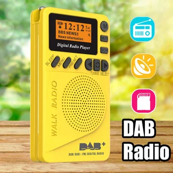 Přenosné Kapesní Rádio Mini DAB+ Digitální Rádio, Dobíjecí Baterie, FM Rádio, LCD Displej, Reproduktor Podpora SD Karty MP3 Přehrávač