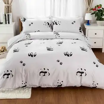 Bílá panda roztomilé ložní prádlo Nordic styl Povlečení Jednoduchý Peřinu Sady Deka kryt bytový textil povlečení queen king size