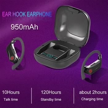 HBQ PRO TWS Bezdrátová Sluchátka Bluetooth 5.0 Stereo Sportovní Sluchátka Případě 950mAh Vodotěsné Ušní Háček Sluchátka Q32 Q62 Nové Špunty do uší