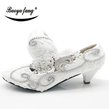 Nová Bílá Krajka-up Dámské svatební boty MÓDNÍ Dámské Party šaty boty pro ženy, Vysoké podpatky, Čerpadla, doprava zdarma