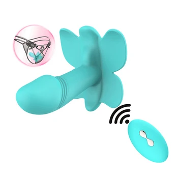 Butterfly Wearable Dildo Vibrátor pro Ženy Masturbátor Kalhotky G Spot Klitoris Stimulátor Dálkové Ovládání Kalhotky pro Dospělé Sexuální hračky