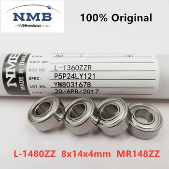 50ks originální NMB Minebea vysokorychlostní ložiska L-1480ZZ 8x14x4 mm MR148ZZ ABEC-5 miniaturní kuličková ložiska 8*14*4