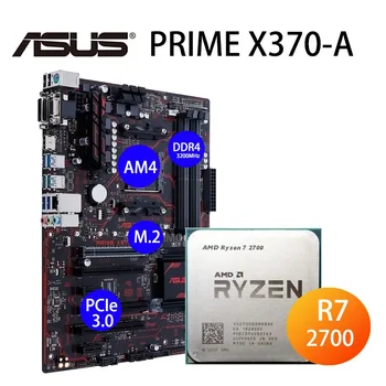 Socket AM4 Asus PRIME X370-základní Deska + CPU AMD Ryzen 7 2700 Desce Nastavit HDMI-kompatibilní M. 2 PCI-E 3.0 X370 Placa-Mãe AM4