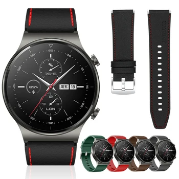 Náhradní Originální Kožené Hodinek Pro Huawei Watch GT 2 Pro Nastavitelné Zápěstí Kapely, Módní Muži Kožené Sportovní Kapela Popruh