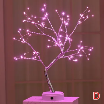 LED Noční Světlo Mini Vánoční Strom Měděný Drát Věnec Lampa Děti Ložnice Dekorace Světla Osvětlení, Domácí dekorace BV789