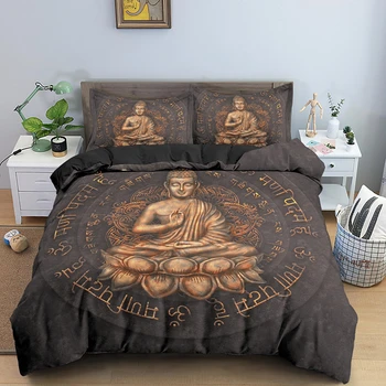 3D Buddha Tisk Ložní prádlo Set Meditace Peřiny S Polštáři Pouzdro Domova povlečení Double Queen King Size