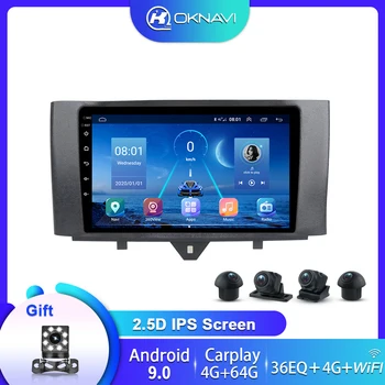 Pro Benz Smart Fortwo Android 9.0 autorádio 2011-Navigace GPS, Multimediální DVD, CD Přehrávač 2 Din 360 Sony Kamery Příslušenství