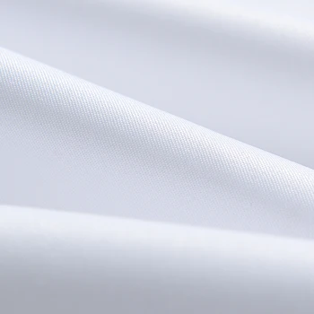 Pánské Klasické Standardní-fit Strečové Šaty Tričko Single Kapsa Patch Tenký Dlouhý Rukáv Formální Obchodní Pevné Bílé Základní Košile